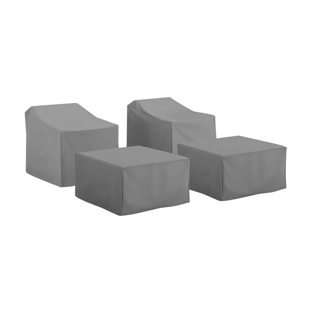 4Pc Outdoor Furniture Cover Set – 2 Arm Chairs & 2 Ottomans