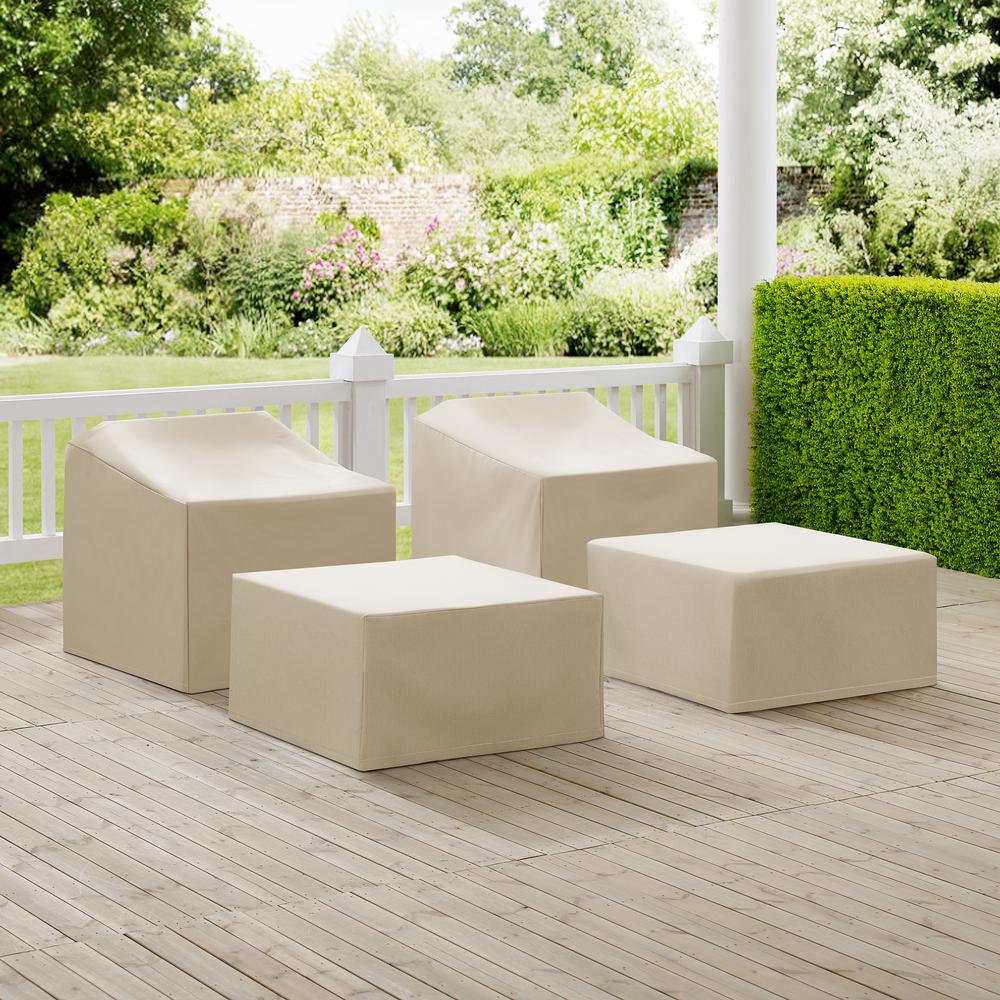 4Pc Outdoor Furniture Cover Set – 2 Arm Chairs & 2 Ottomans