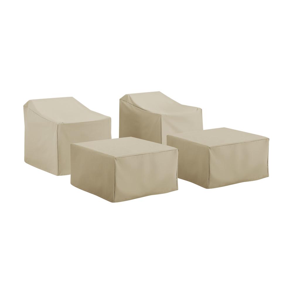 4Pc Outdoor Furniture Cover Set – 2 Arm Chairs & 2 Ottomans