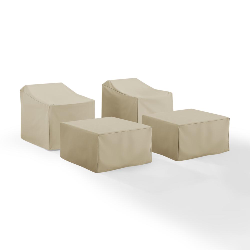 4Pc Outdoor Furniture Cover Set – 2 Arm Chairs & 2 Ottomans