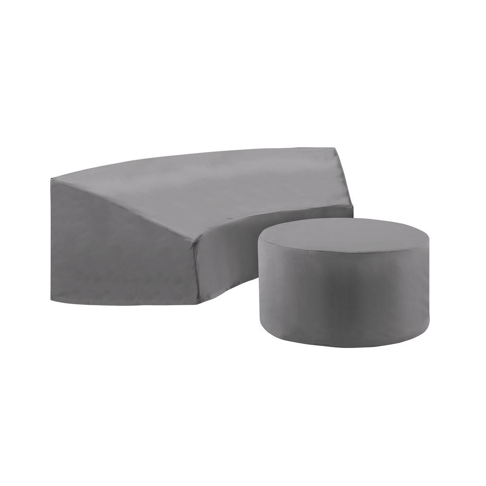 Catalina 2Pc Outdoor Furniture Cover Set – Round Sectional Sofa & Coffee Table