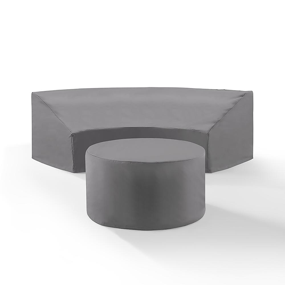 Catalina 2Pc Outdoor Furniture Cover Set – Round Sectional Sofa & Coffee Table