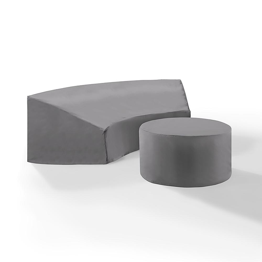 Catalina 2Pc Outdoor Furniture Cover Set – Round Sectional Sofa & Coffee Table