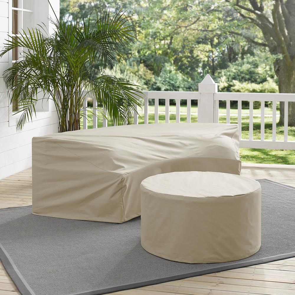 Catalina 2Pc Outdoor Furniture Cover Set – Round Sectional Sofa & Coffee Table