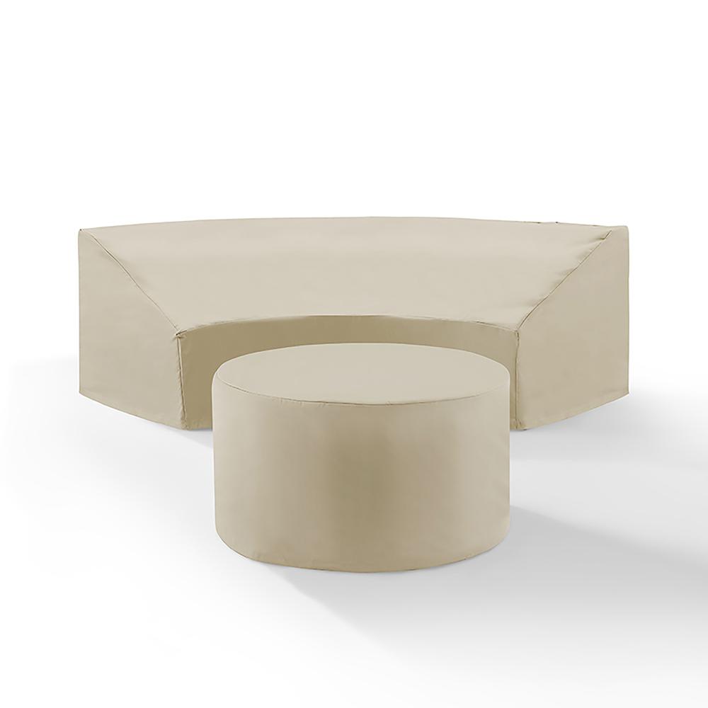 Catalina 2Pc Outdoor Furniture Cover Set – Round Sectional Sofa & Coffee Table