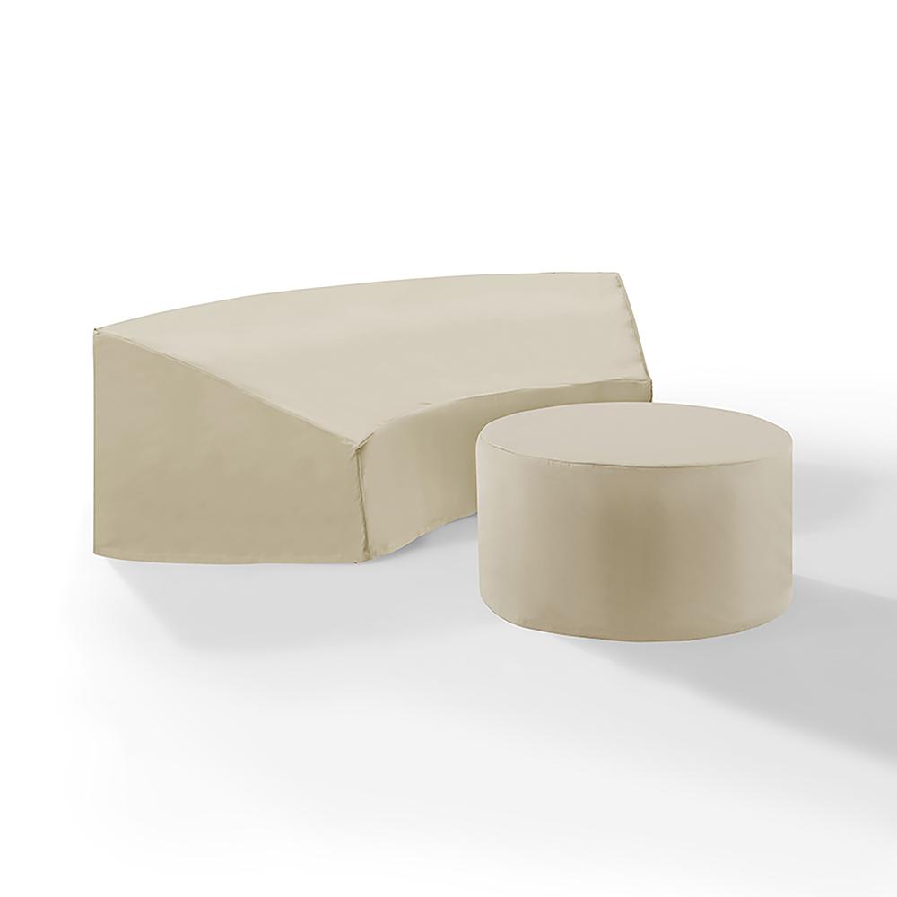 Catalina 2Pc Outdoor Furniture Cover Set – Round Sectional Sofa & Coffee Table