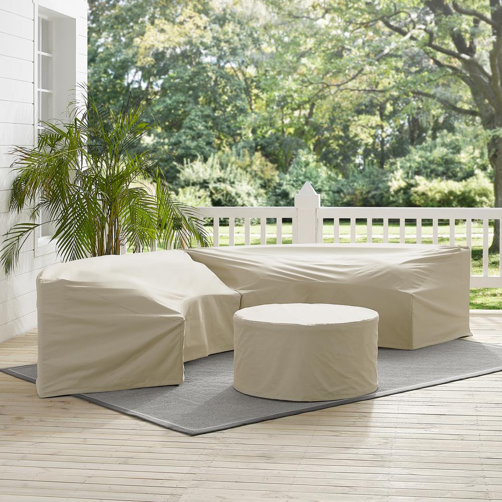 2 Round Sectional Sofas & Coffee Table