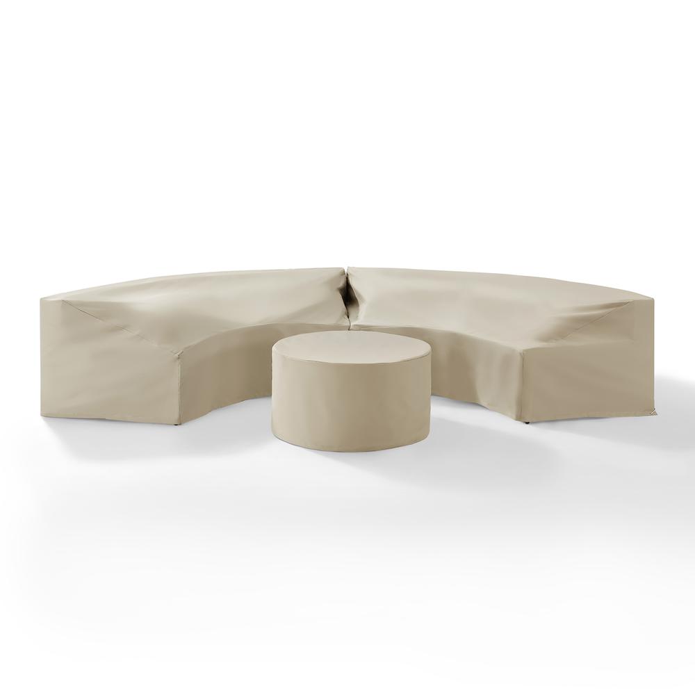 2 Round Sectional Sofas & Coffee Table