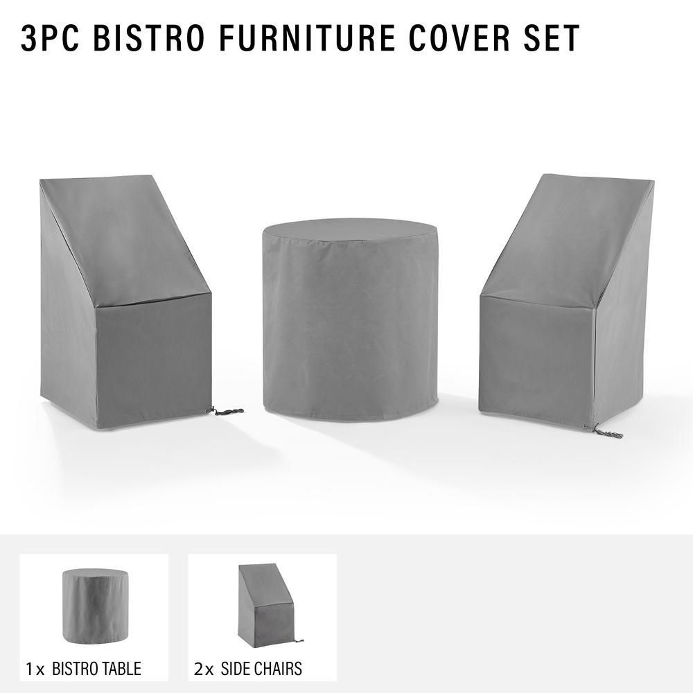3Pc Outdoor Bistro Furniture Cover Set – 2 Dining Side Chairs & 1 Bistro Table