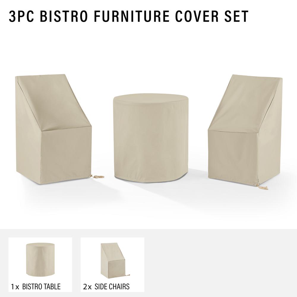 3Pc Outdoor Bistro Furniture Cover Set – 2 Dining Side Chairs & 1 Bistro Table