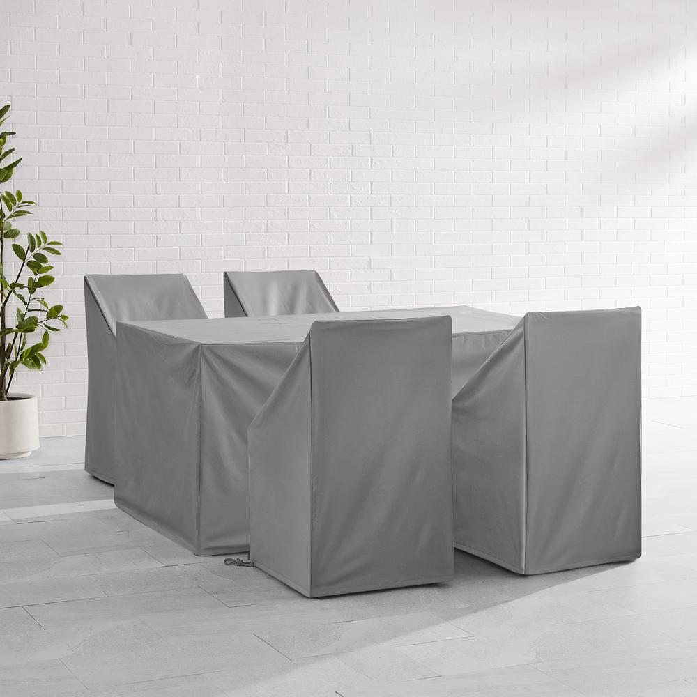 5Pc Outdoor Dining Furniture Cover Set – 4 Dining Side Chairs & 1 Dining Table
