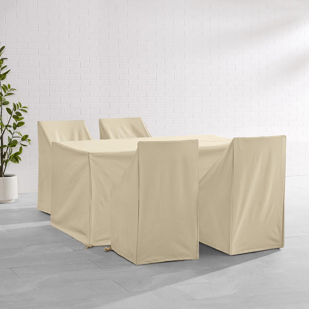 5Pc Outdoor Dining Furniture Cover Set – 4 Dining Side Chairs & 1 Dining Table