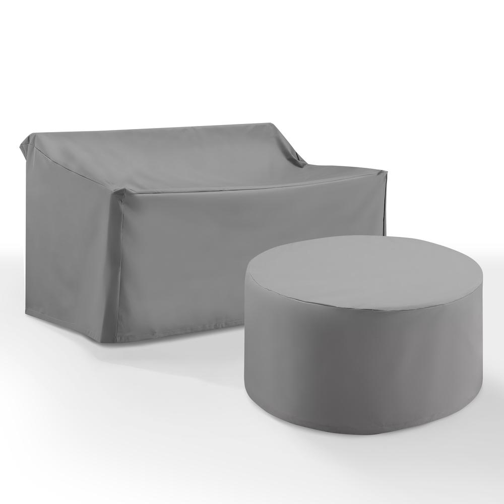 2Pc Outdoor Furniture Cover Set – Loveseat & Round Table