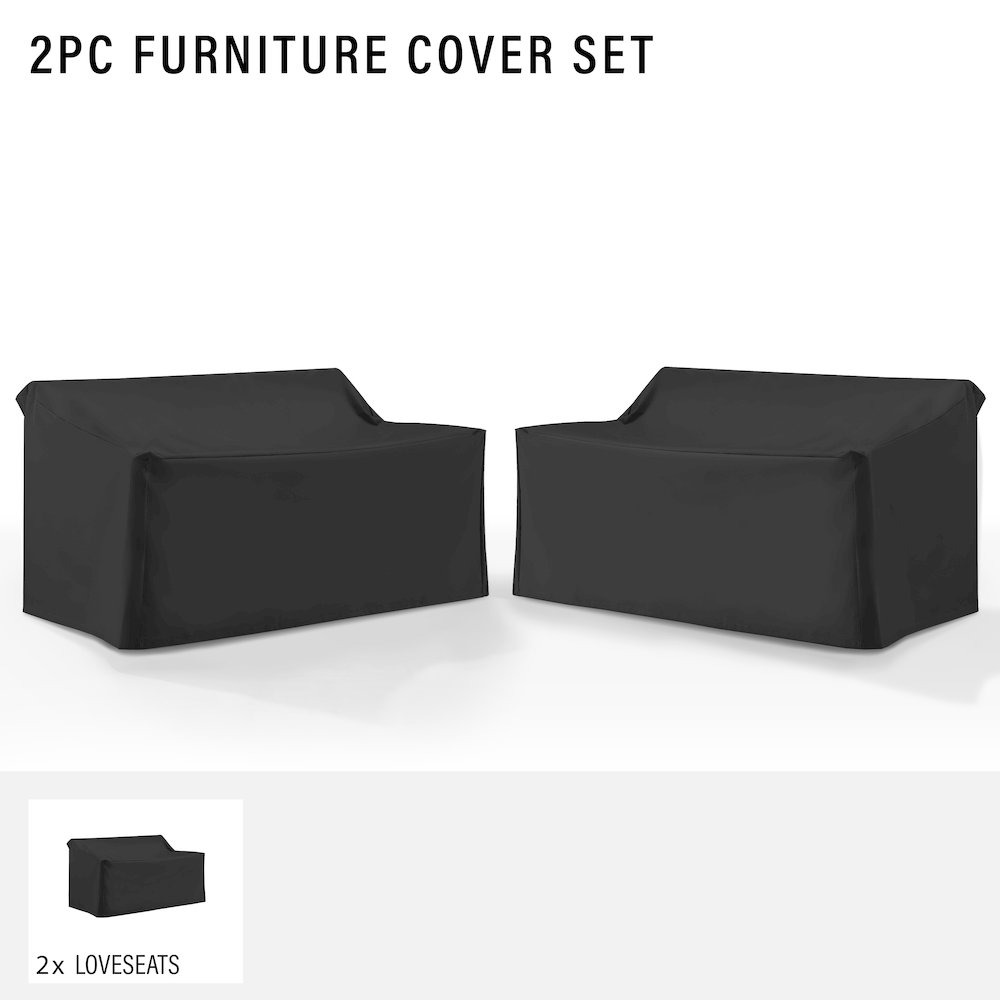 2Pc Outdoor Loveseat Furniture Cover Set – 2 Loveseats