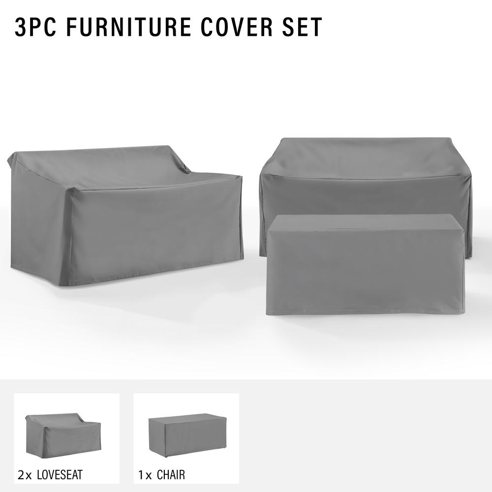 3Pc Outdoor Furniture Cover Set – 2 Loveseats & 1 Coffee Table