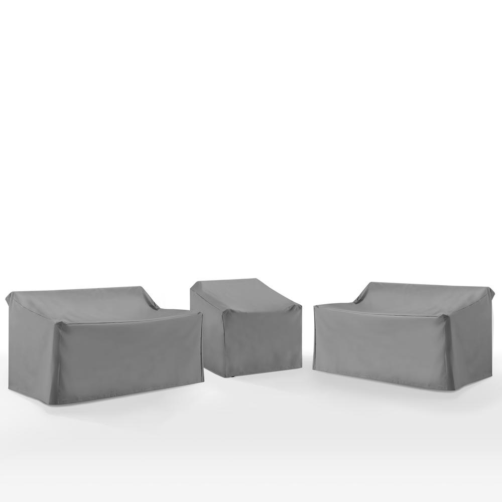 3Pc Outdoor Sectional Furniture Cover Set – 2 Loveseats & 1 Chair
