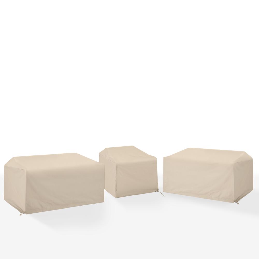3Pc Outdoor Sectional Furniture Cover Set – 2 Loveseats & 1 Chair