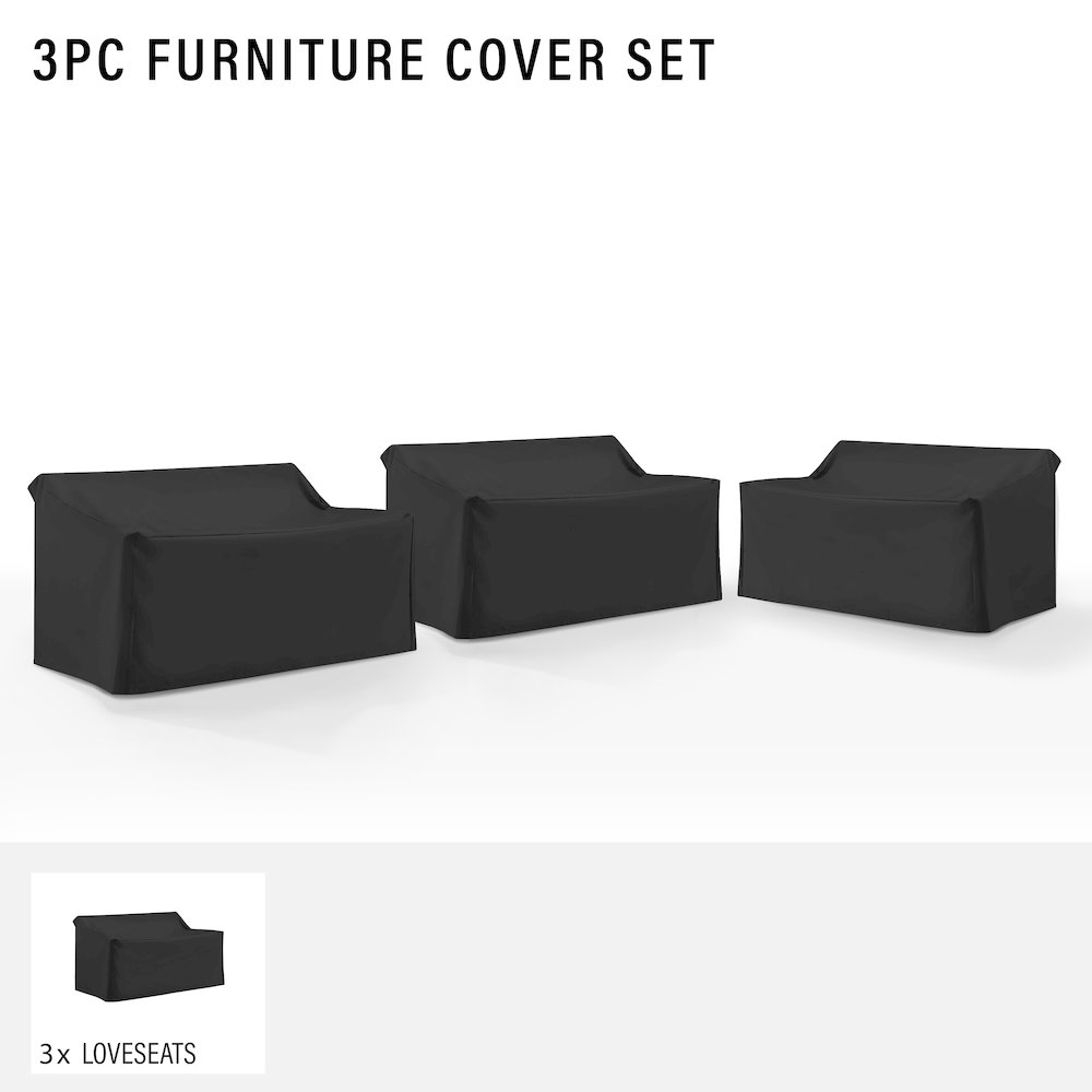 3Pc Outdoor Sectional Furniture Cover Set – 3 Loveseats