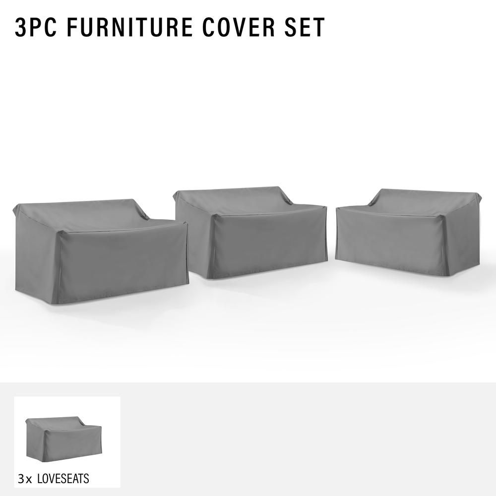 3Pc Outdoor Sectional Furniture Cover Set – 3 Loveseats