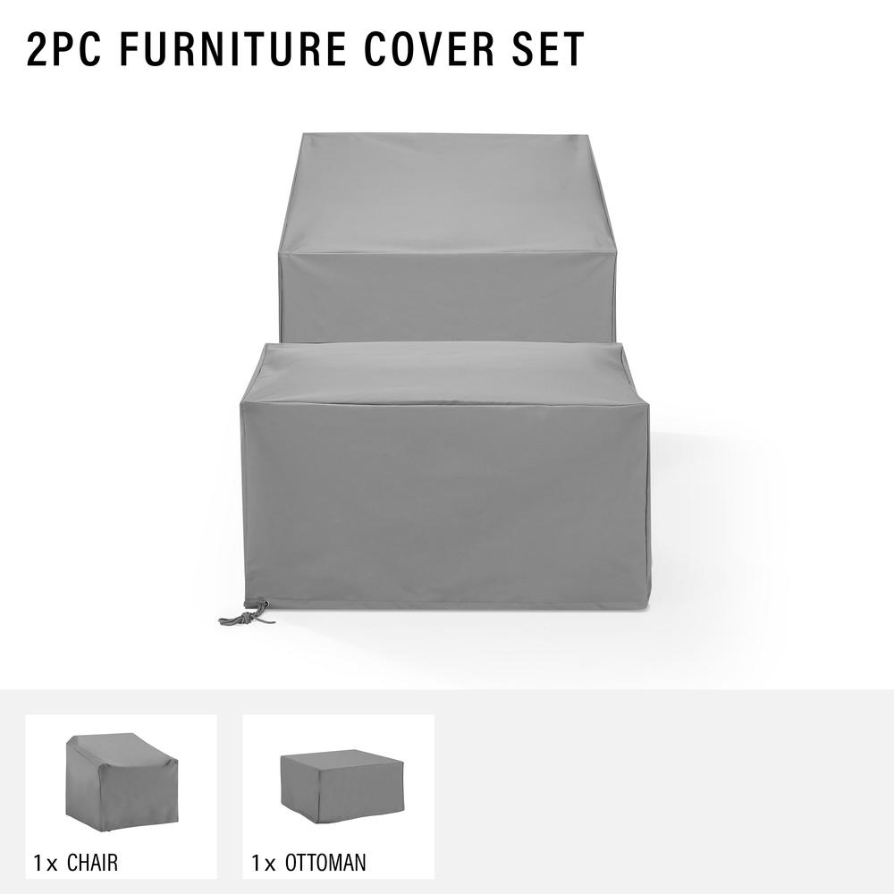 2Pc Outdoor Furniture Cover Set – Chair & Square Table/Ottoman