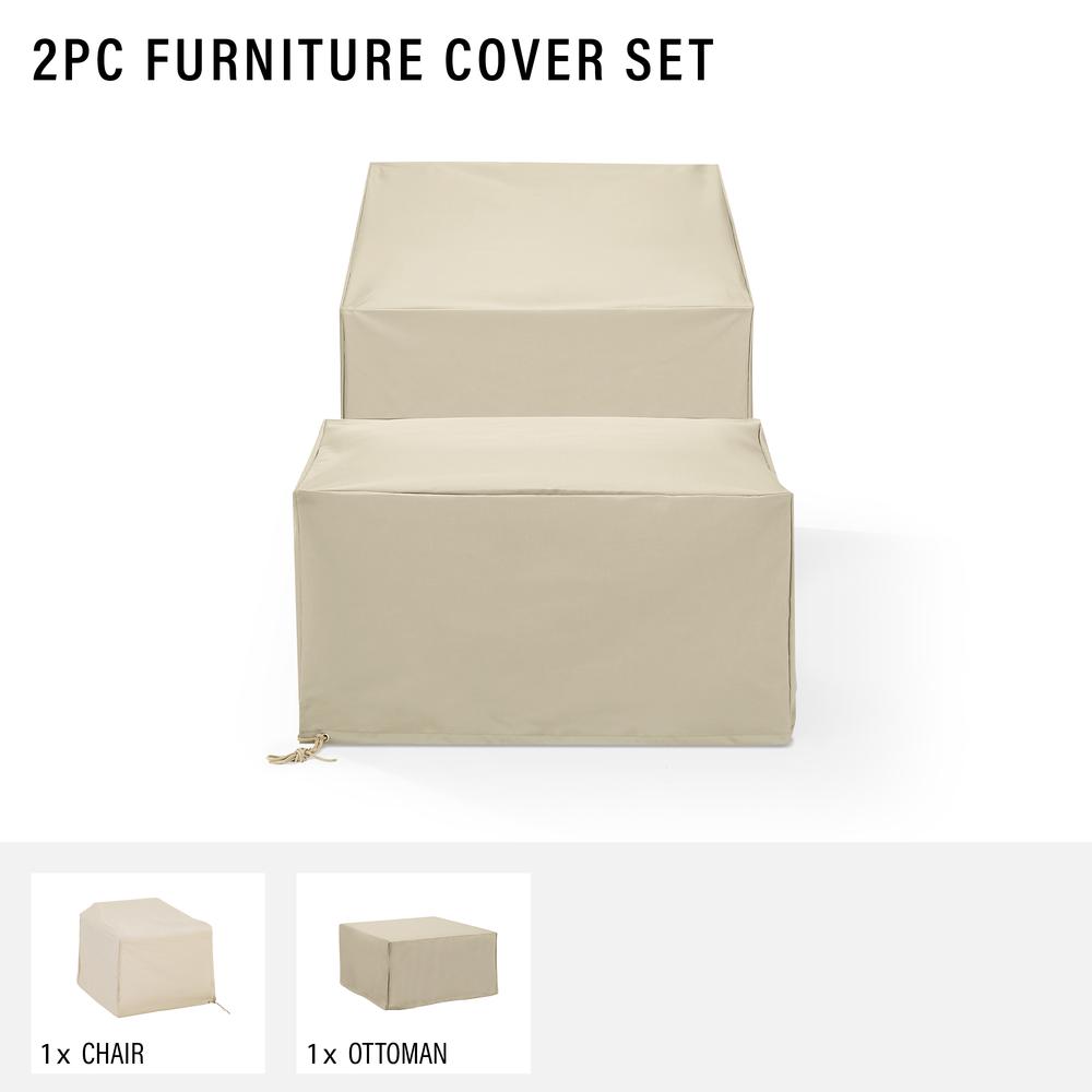2Pc Outdoor Furniture Cover Set – Chair & Square Table/Ottoman
