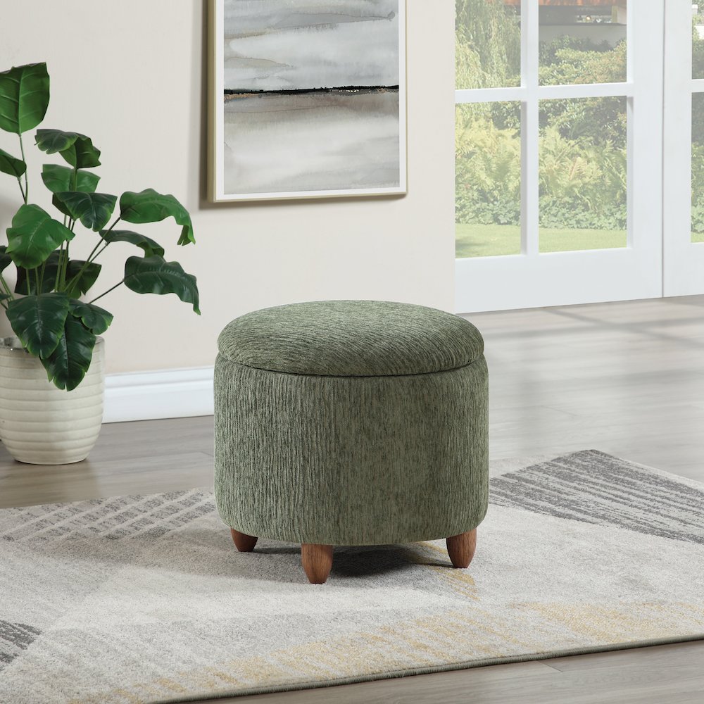 Lyra Storage Ottoman in Pine with Medium Oak Legs