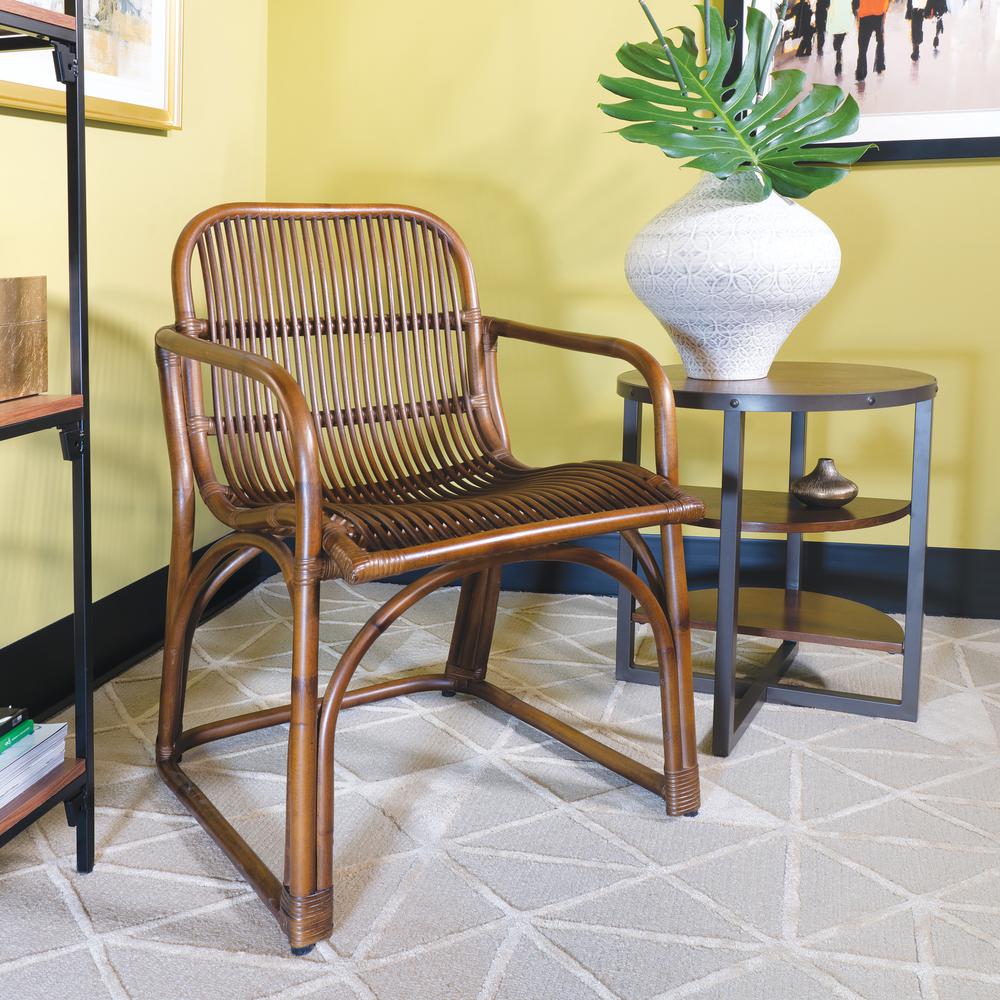 Hastings Chair with Brown Stained Rattan Frame and Sled Base ASM