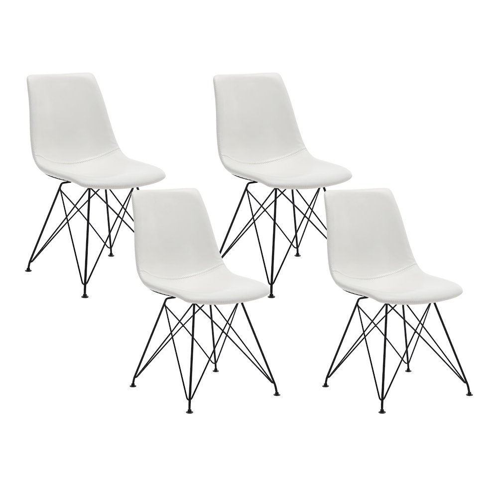 Trenton Chair 4/CTN in White Faux Leather