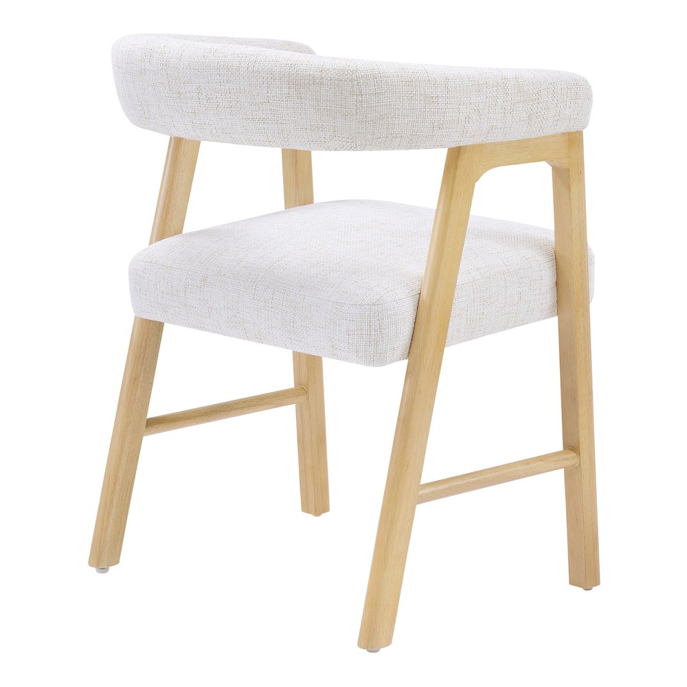 Kayley Dining Chair in Linen Fabric with National Wood Finish 2-Pack
