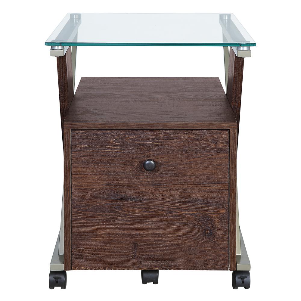 Zenos Mobile File Cabinet with Casters in Traditional Cherry