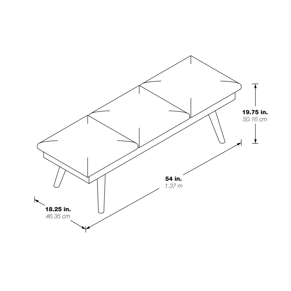 Amanda 54″ Mid-Century Bench