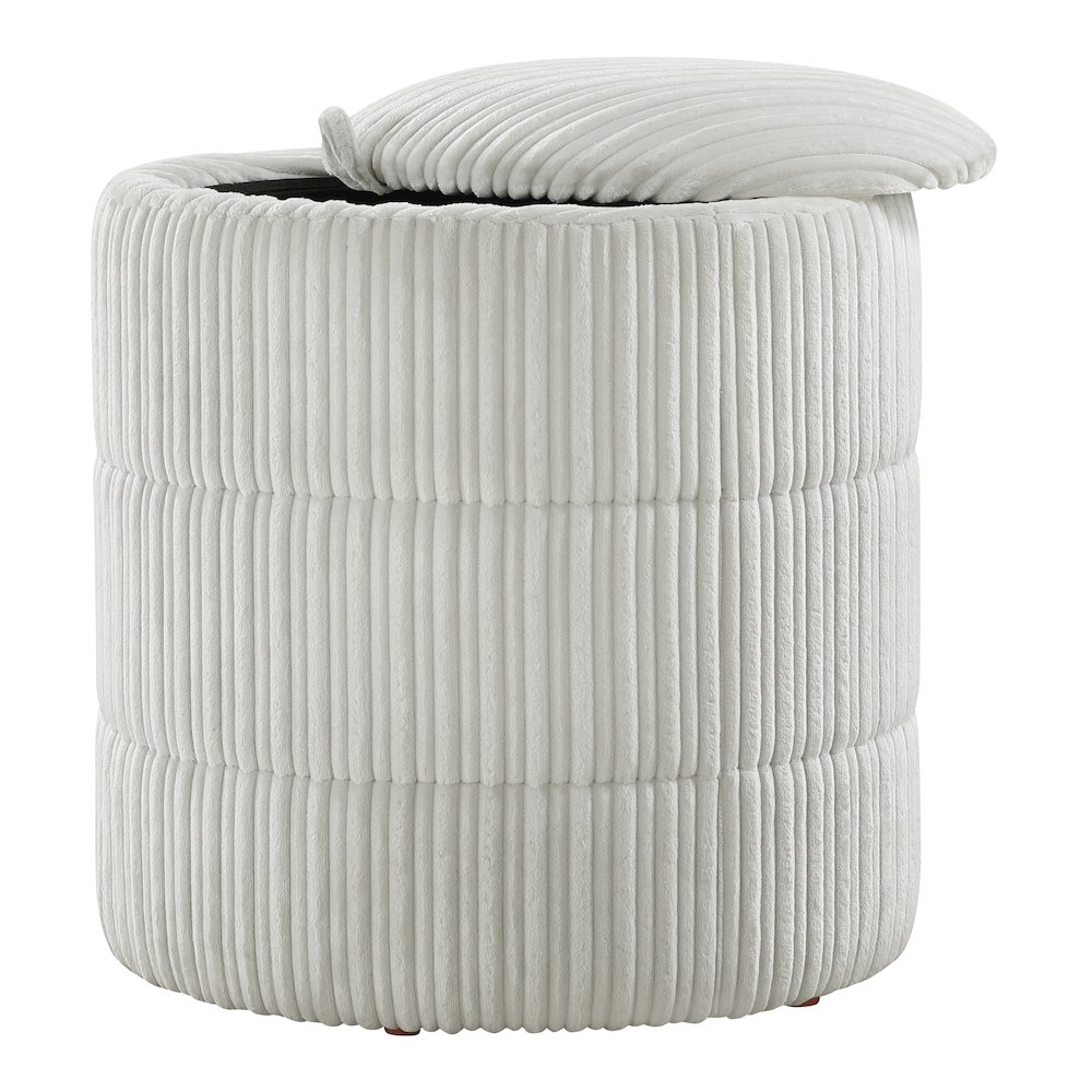 Bartley Storage Ottoman in Taupe Cord Fabric