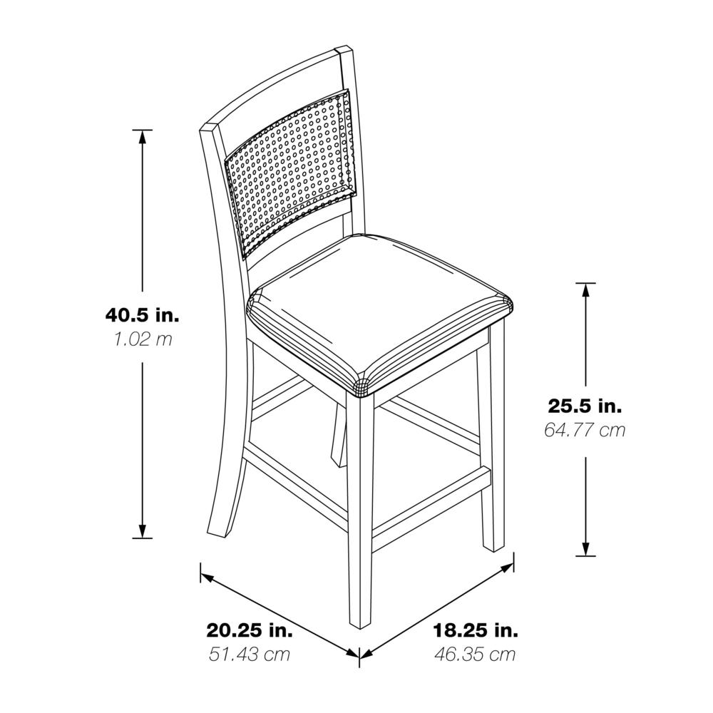 Walden 24″ Cane Back Stool 2pk