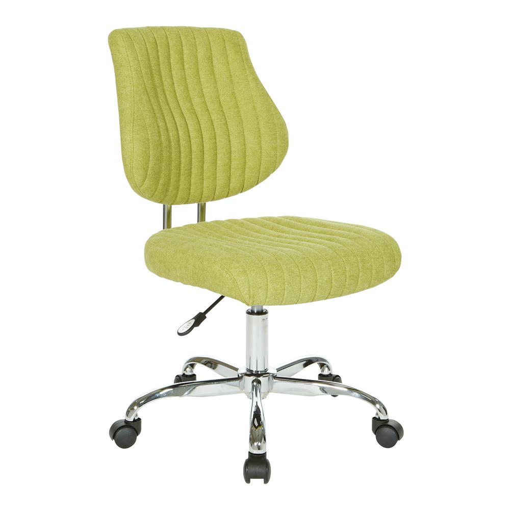 Sunnydale Office Chair in Basil Fabric with Chrome Base