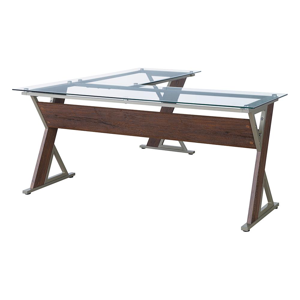 Zenos L-Shape Desk in Traditional Cherry