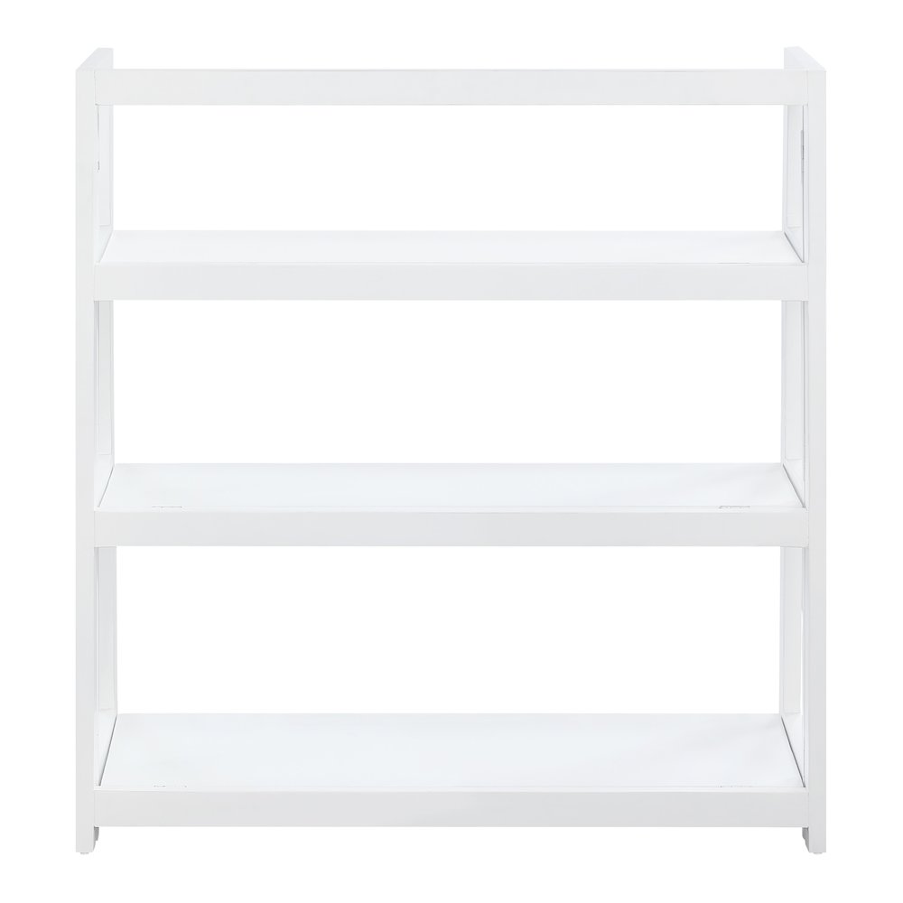Bayfront 3-Shelf Folding Bookcase in Willow White Finish