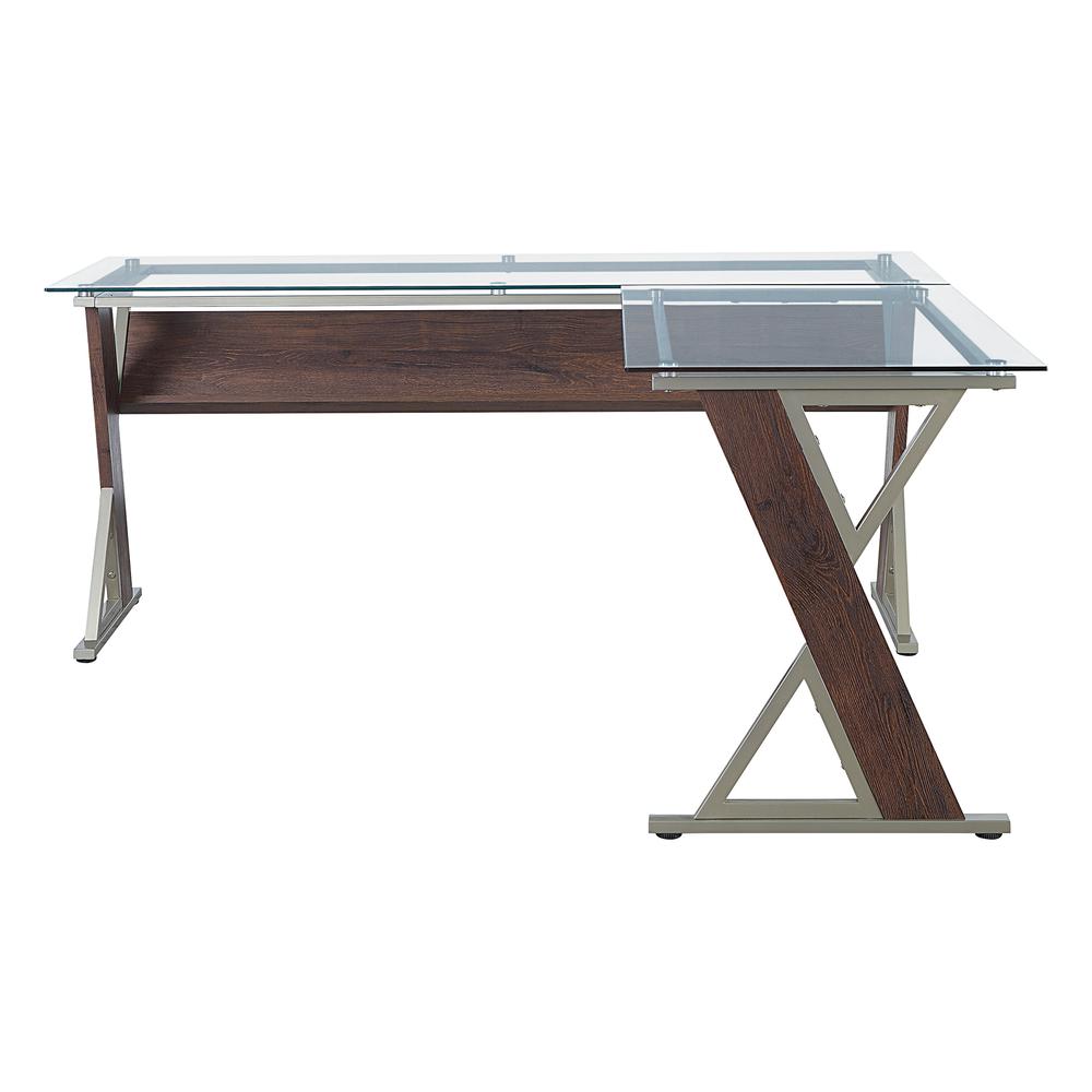 Zenos L-Shape Desk in Traditional Cherry