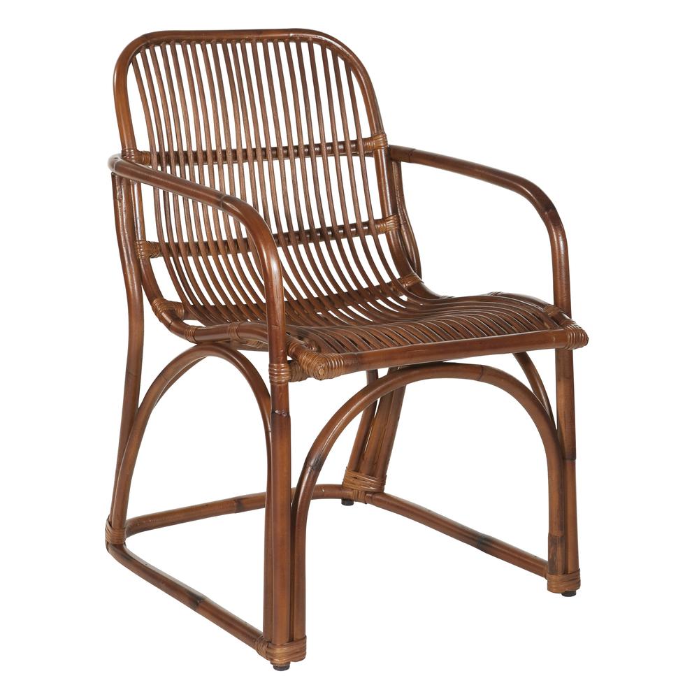 Hastings Chair with Brown Stained Rattan Frame and Sled Base ASM