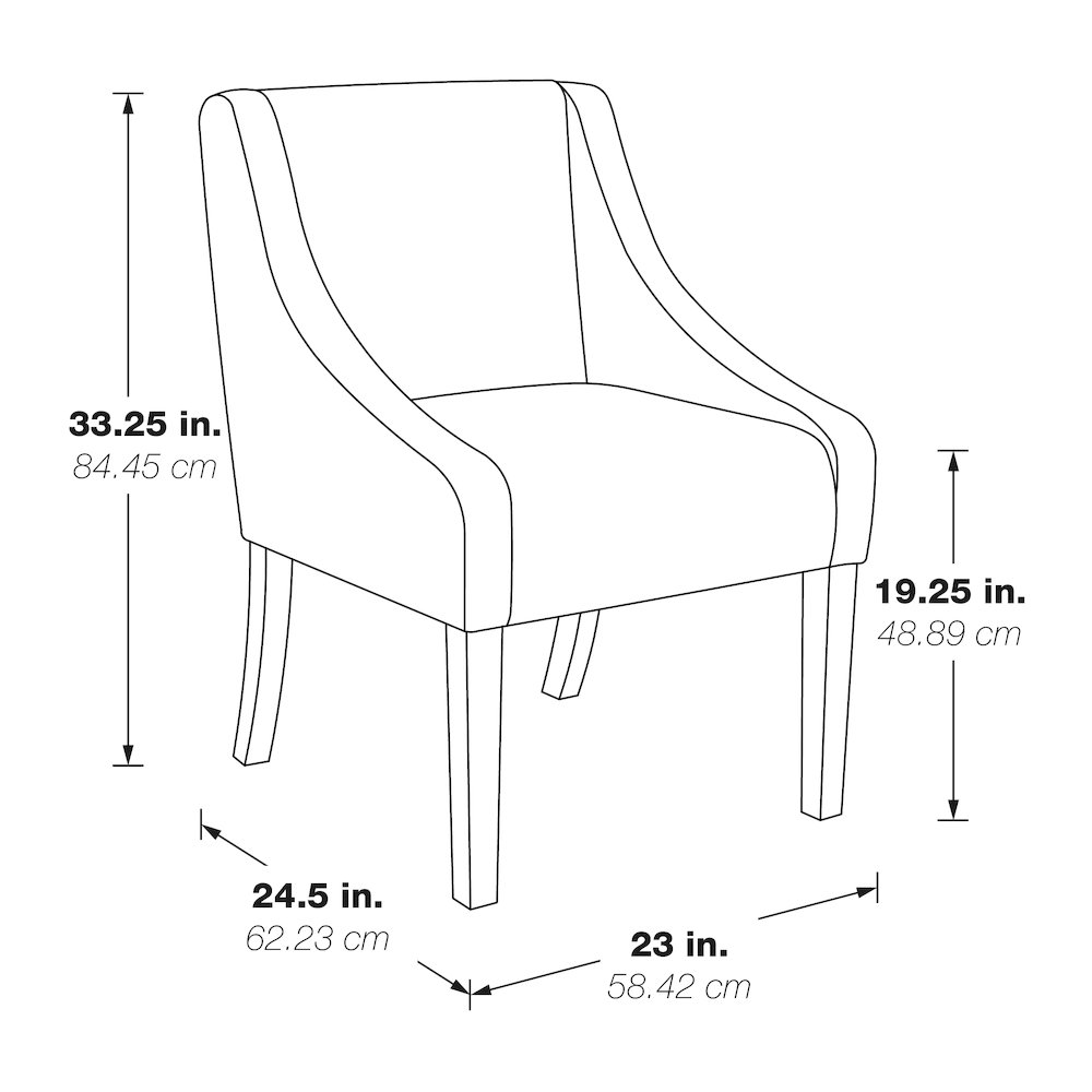 Monarch Dining Chair In Cream Fabric With Medium Espresso Wood Legs