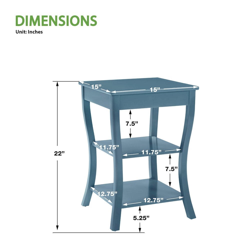 Golden Side Table in Blue Wood Finish