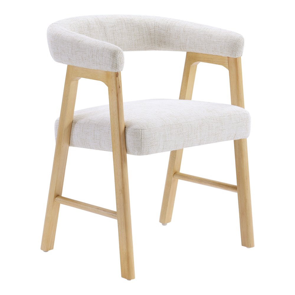 Kayley Dining Chair in Linen Fabric with National Wood Finish 2-Pack
