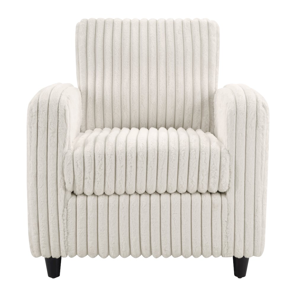 Venus Club Chair in White Cord Fabric and Dark Espresso Finish Legs
