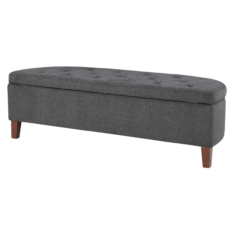 Jaycee 60″ Storage Bench in Charcoal Fabric