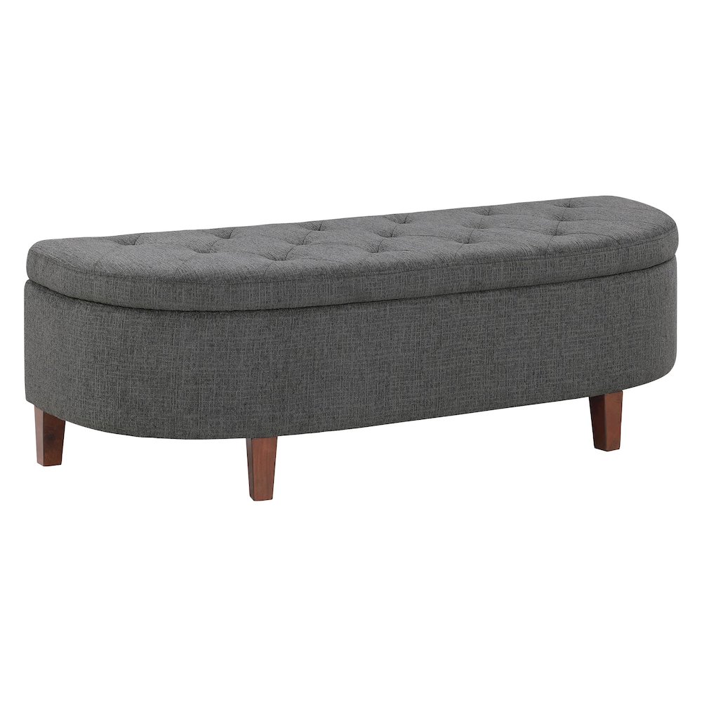 Jaycee 60″ Storage Bench in Charcoal Fabric