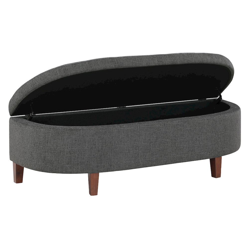 Jaycee 60″ Storage Bench in Charcoal Fabric