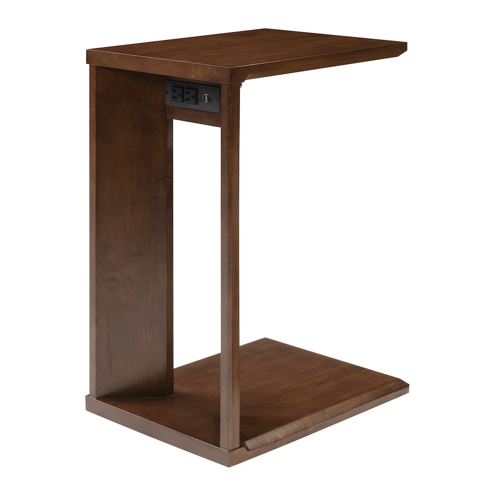 Winston Accent C-Table with Power in Dark Oak Finish