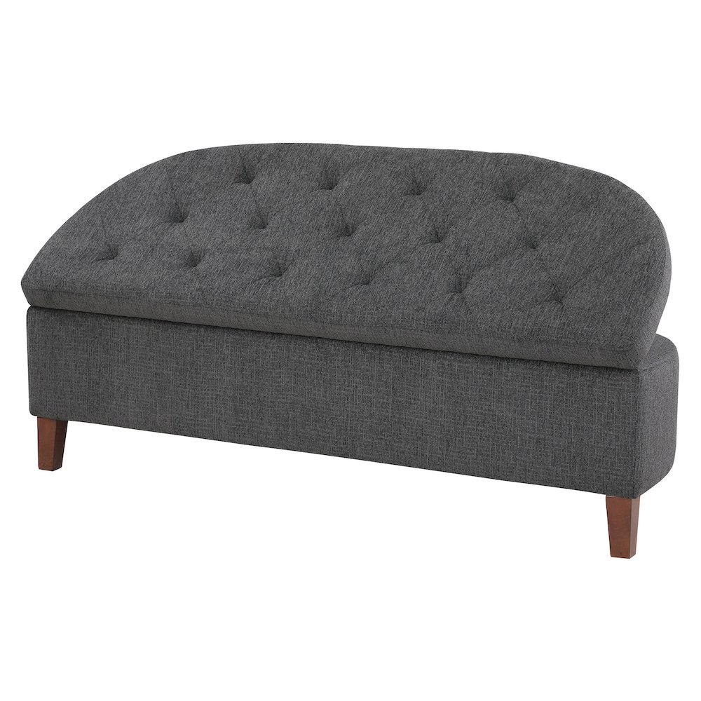 Jaycee 60″ Storage Bench in Charcoal Fabric