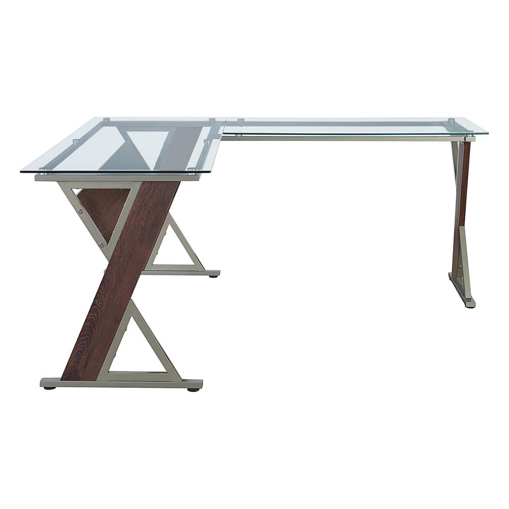 Zenos L-Shape Desk in Traditional Cherry