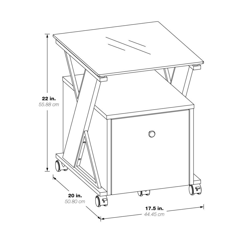 Zenos Mobile File Cabinet with Casters in Traditional Cherry