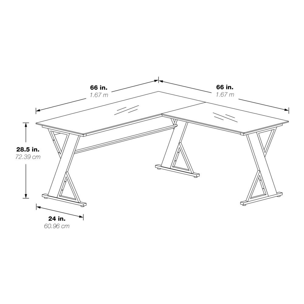 Zenos L-Shape Desk in Traditional Cherry